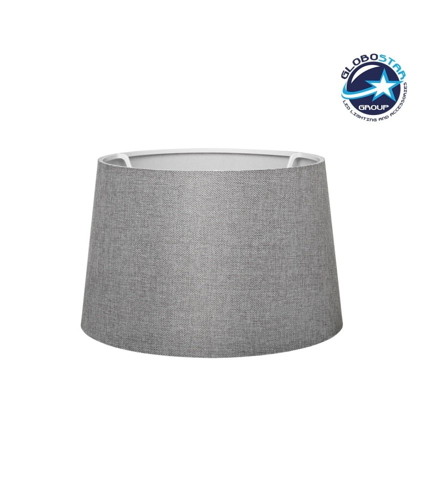 GloboStar® COVER 203-0264 Μοντέρνο Φωτιστικό Καπέλο Γκρί Ύφασμα - Μ38 x Π38 x Υ24cm